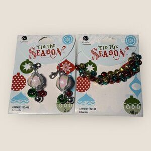 Lot of 2 Tis The Season Cousin Charms & Accents Sets Bells Baubles Christmas